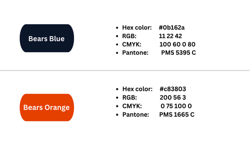 Chicago Bears logo colour codes
